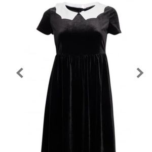 Bat collar velvet dress. Wednesday adams costume